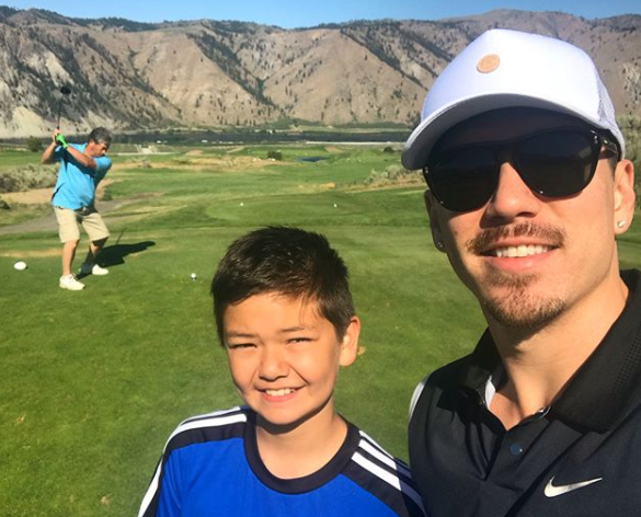 Bryan Tanaka with Brother, Danny on Golf Course 2018